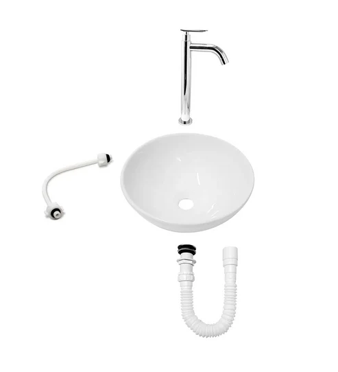 Set lavamanos redondo + accesorios