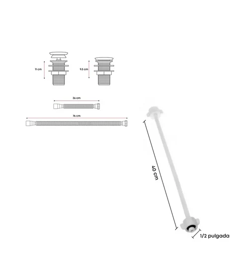 Set lavamanos redondo + accesorios