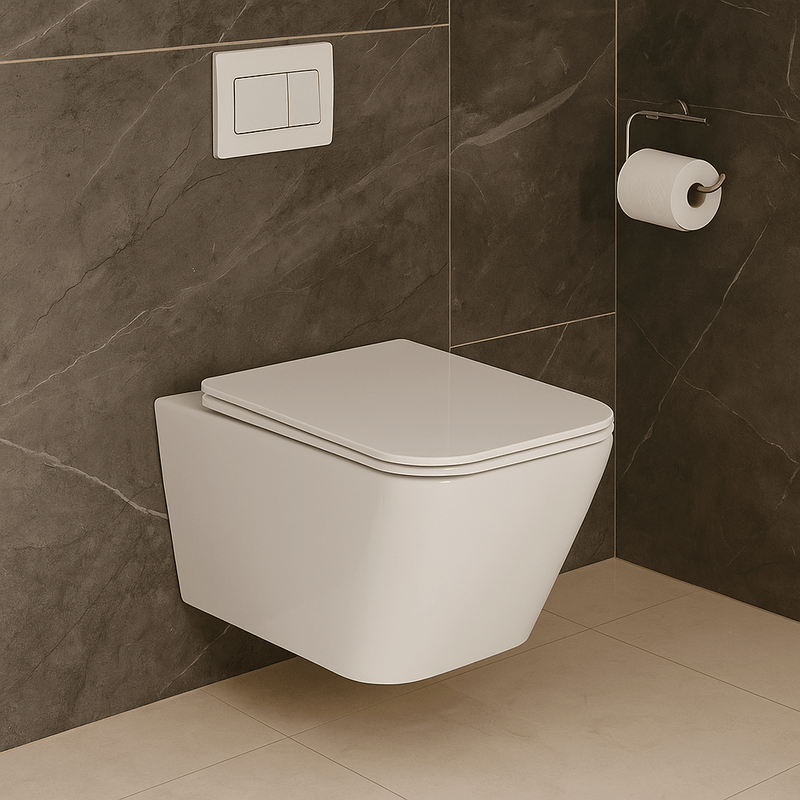 Sanitario Suspendido Cuadrado Cerdeña Sin Tanque