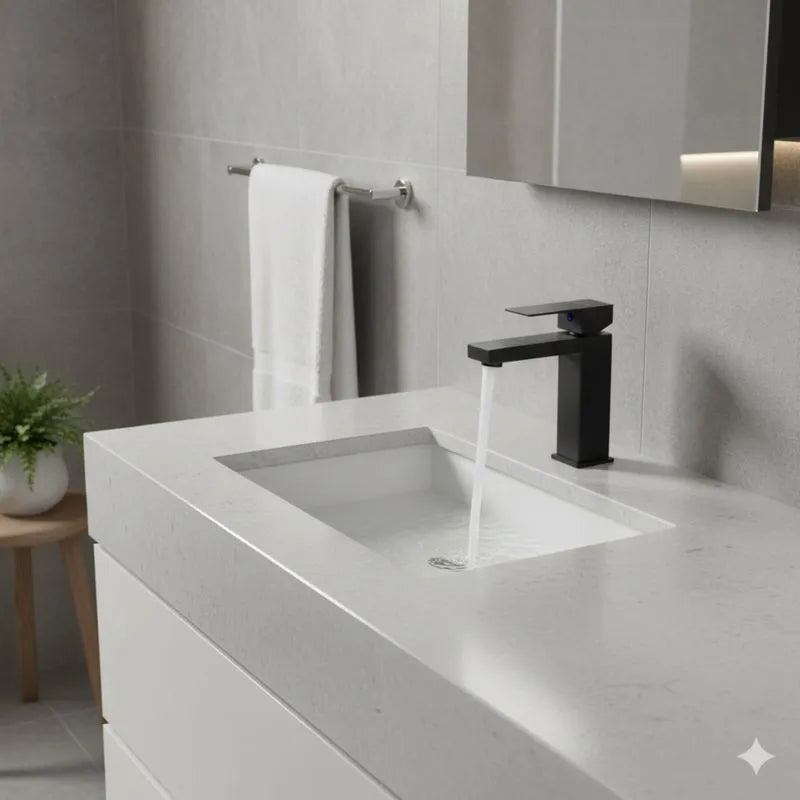 Griferia Para Lavamanos Baja Casalini Negro Lecco