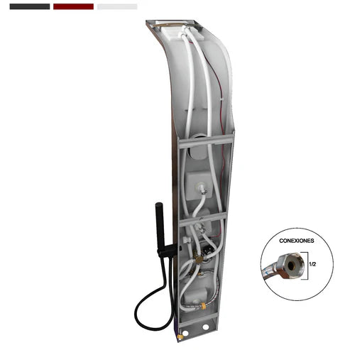 Torre Ducha Para Baño Con Luz Led Y Bluetooth Negra