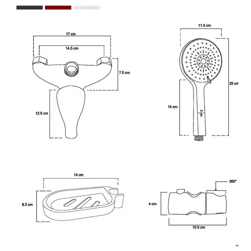 Columna de Ducha Negra Mate