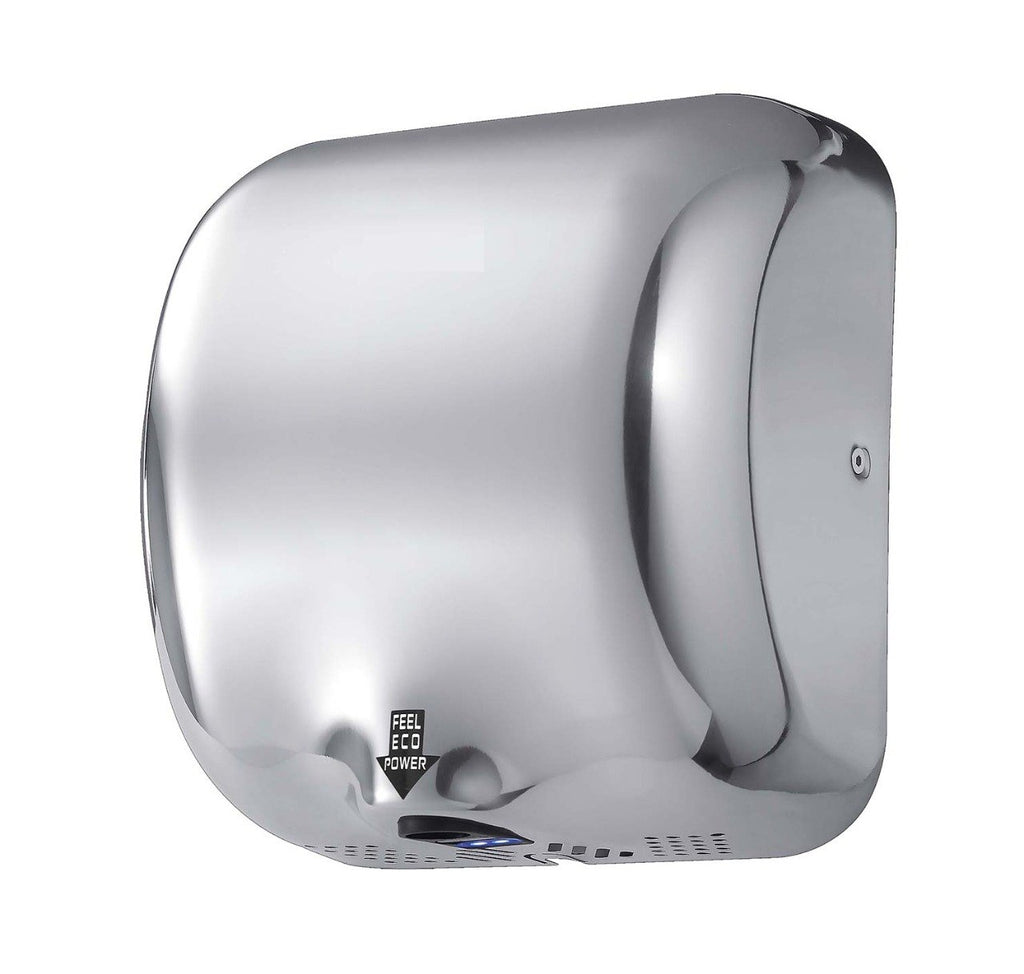 SECADOR DE MANOS BRILLANTE TORNADO EN ACERO INOXIDABLE AUTOMÁTICO INFRARROJO CON VELOCIDAD Y SONIDO AJUSTABLE