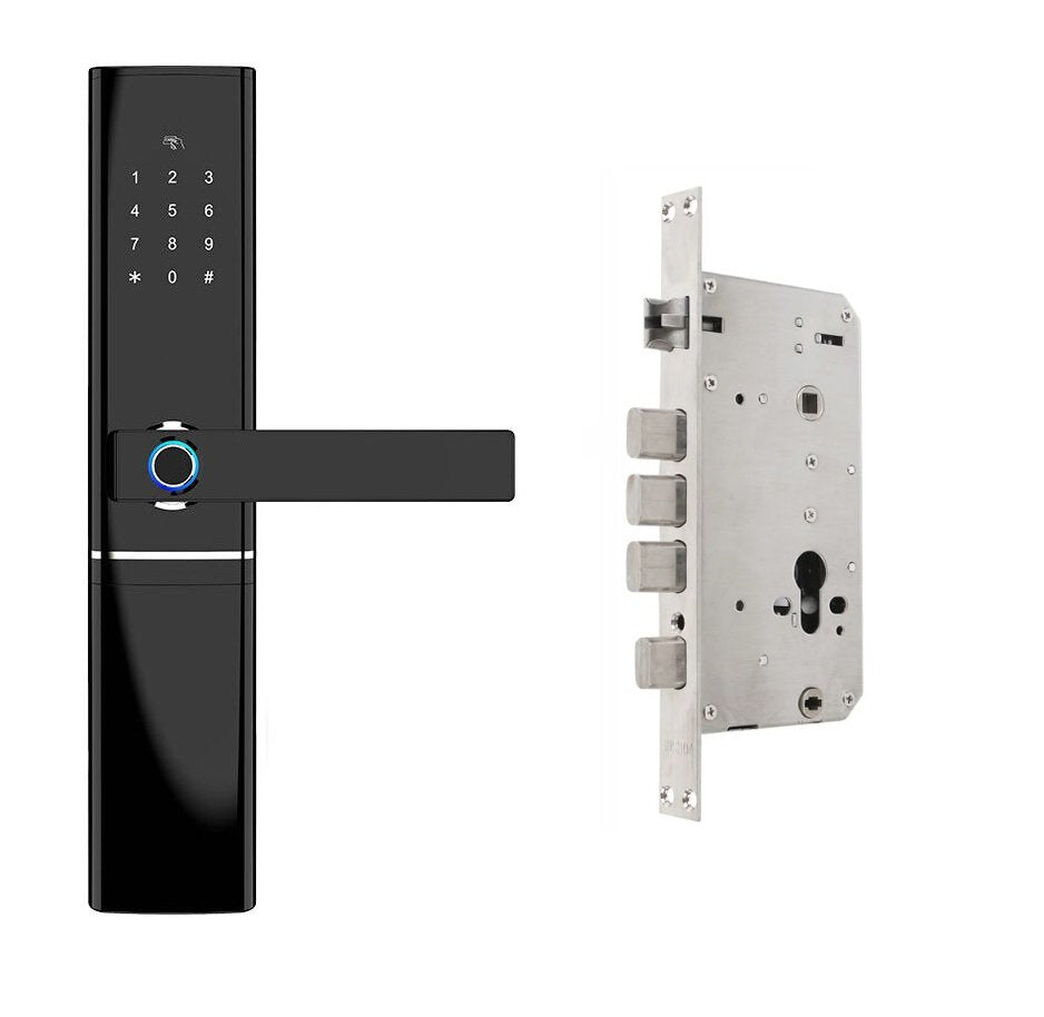 Cerradura Negra / App Ttlock / Ambas Direcciones / Huella / Clave / Tarjeta / Llave