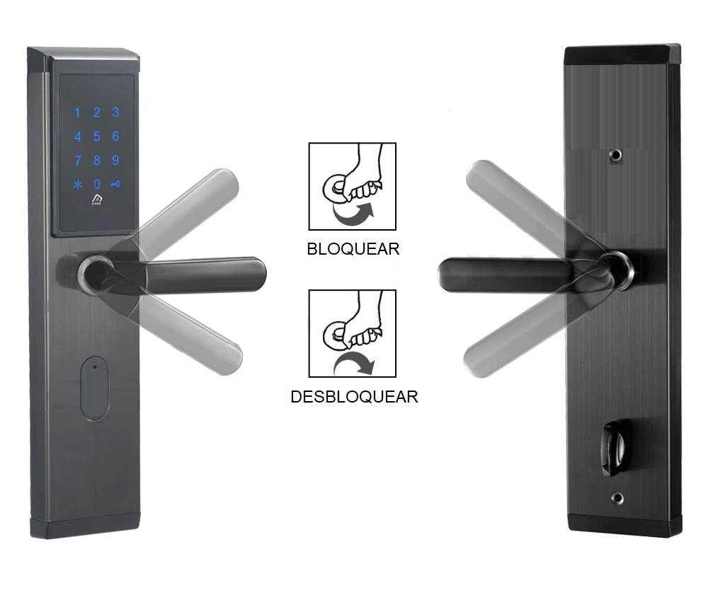 Cerradura TTLock (Clave / Tarjeta / Bluetooth) Ambas Direcciones – Plateada