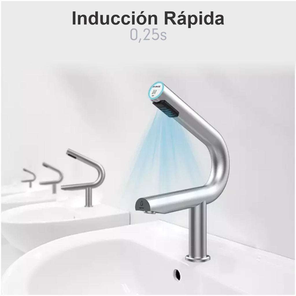 Secador de Manos con Grifo de Sensor Curvo en Acero Inoxidable con Filtro HEPA Satinado (Bajo Pedido)
