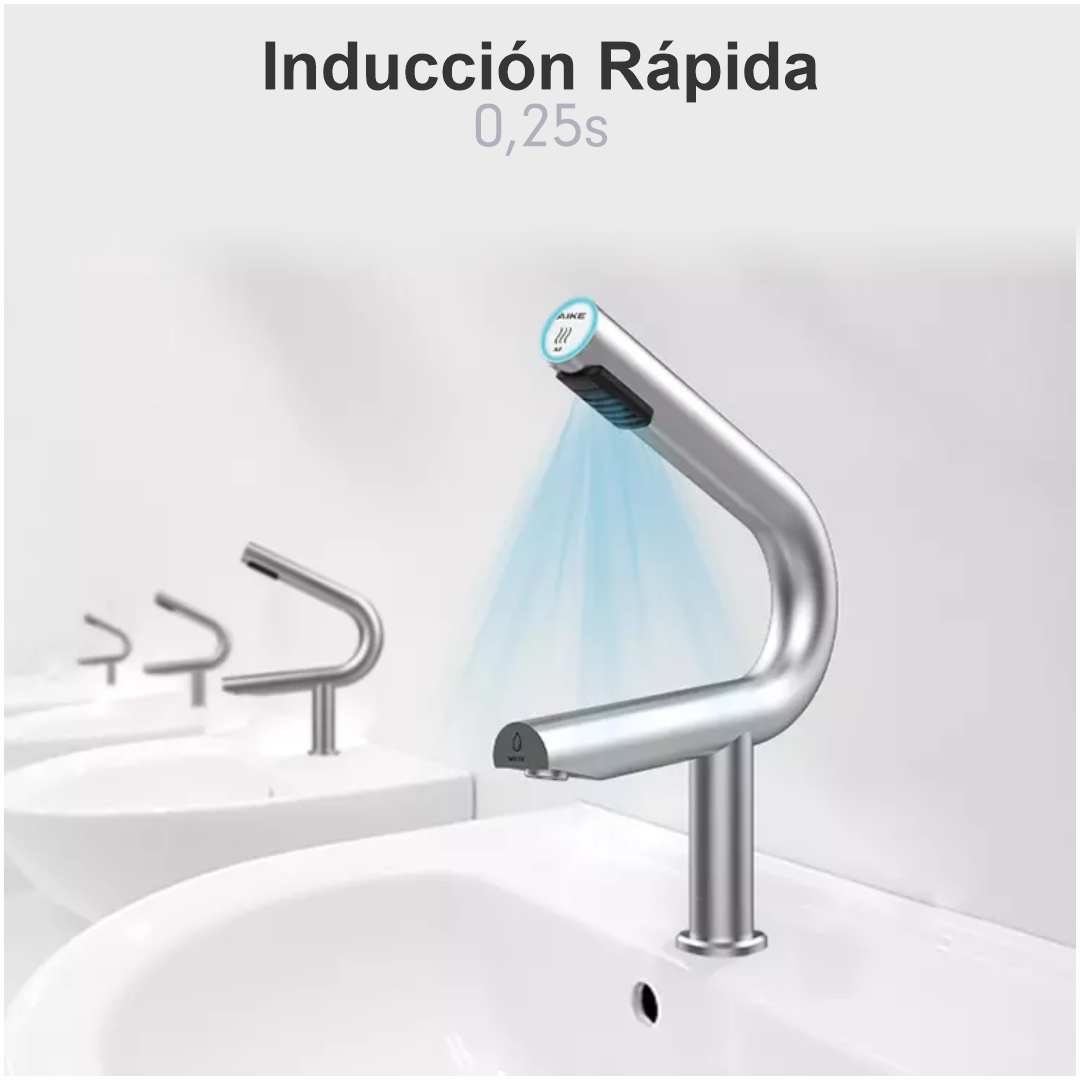Secador de Manos con Grifo de Sensor Curvo en Acero Inoxidable con Filtro HEPA Satinado (Bajo Pedido)