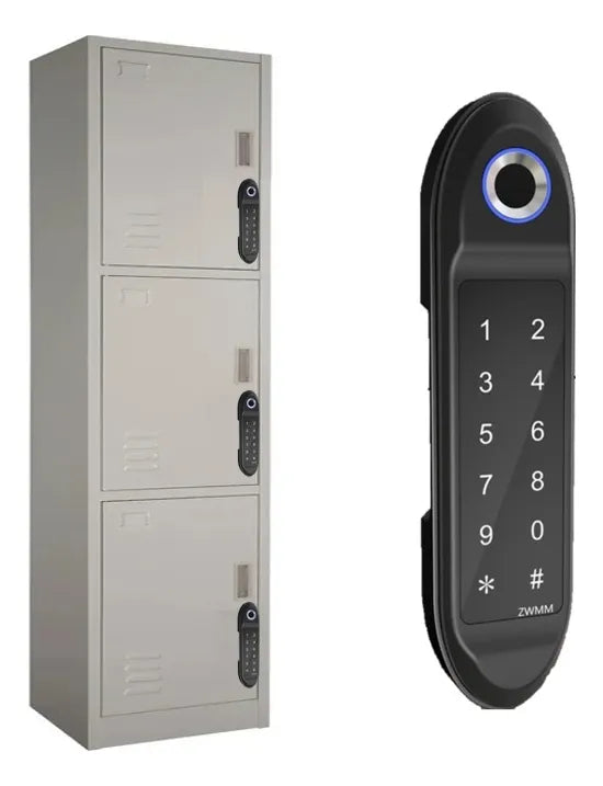 CERRADURA PARA GABINETE Y LOCKER CON CLAVE Y HUELLA