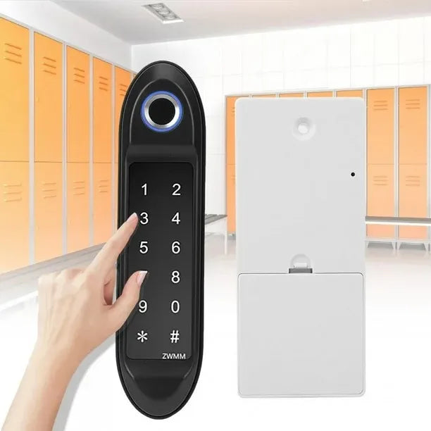 CERRADURA PARA GABINETE Y LOCKER CON CLAVE Y HUELLA