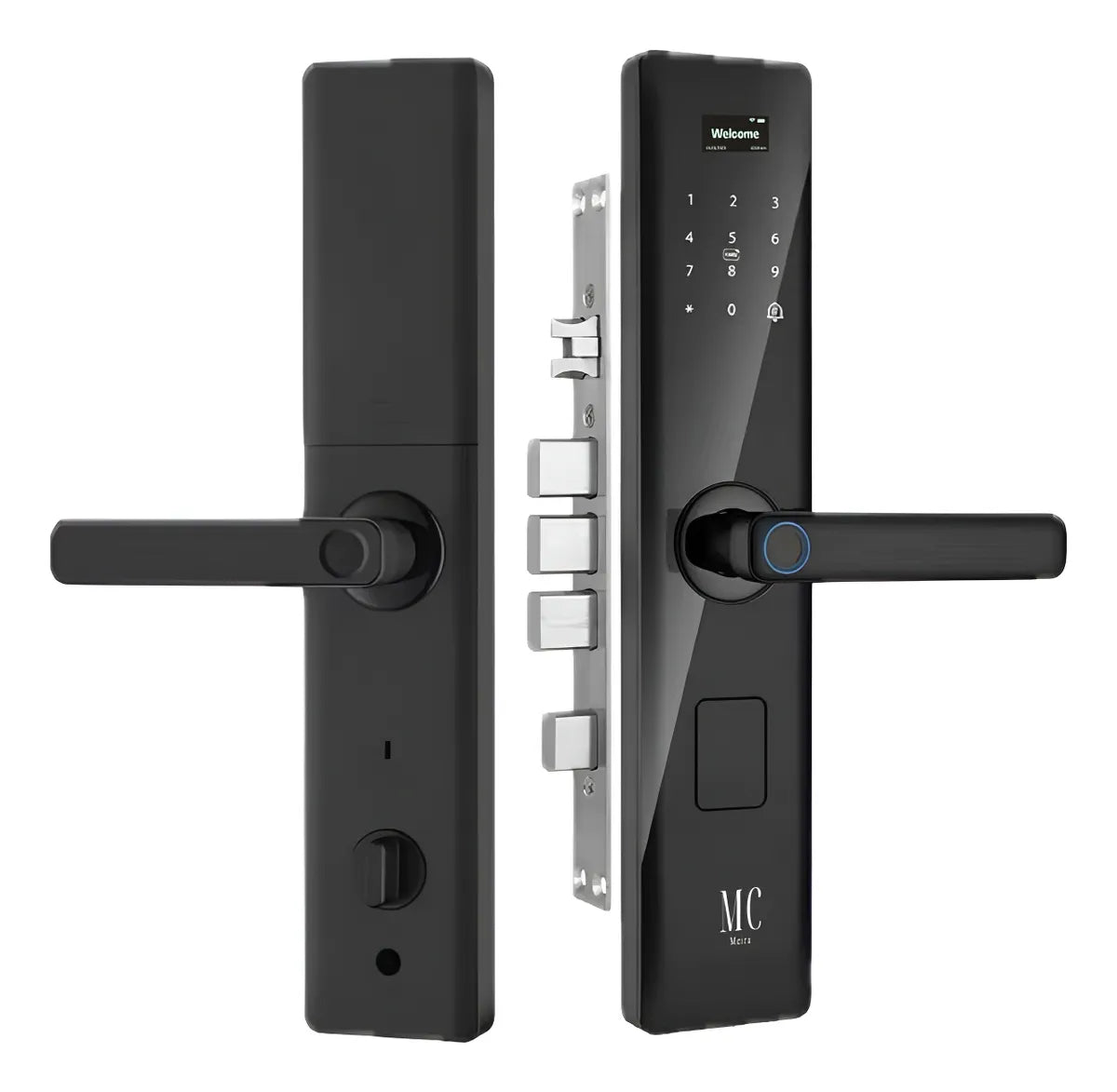 CERRADURA INTELIGENTE DE ACERO INOXIDABLE NEGRA CON CLAVE TARJETA, LLAVE, APP TTLOCK PARA AIRBNB