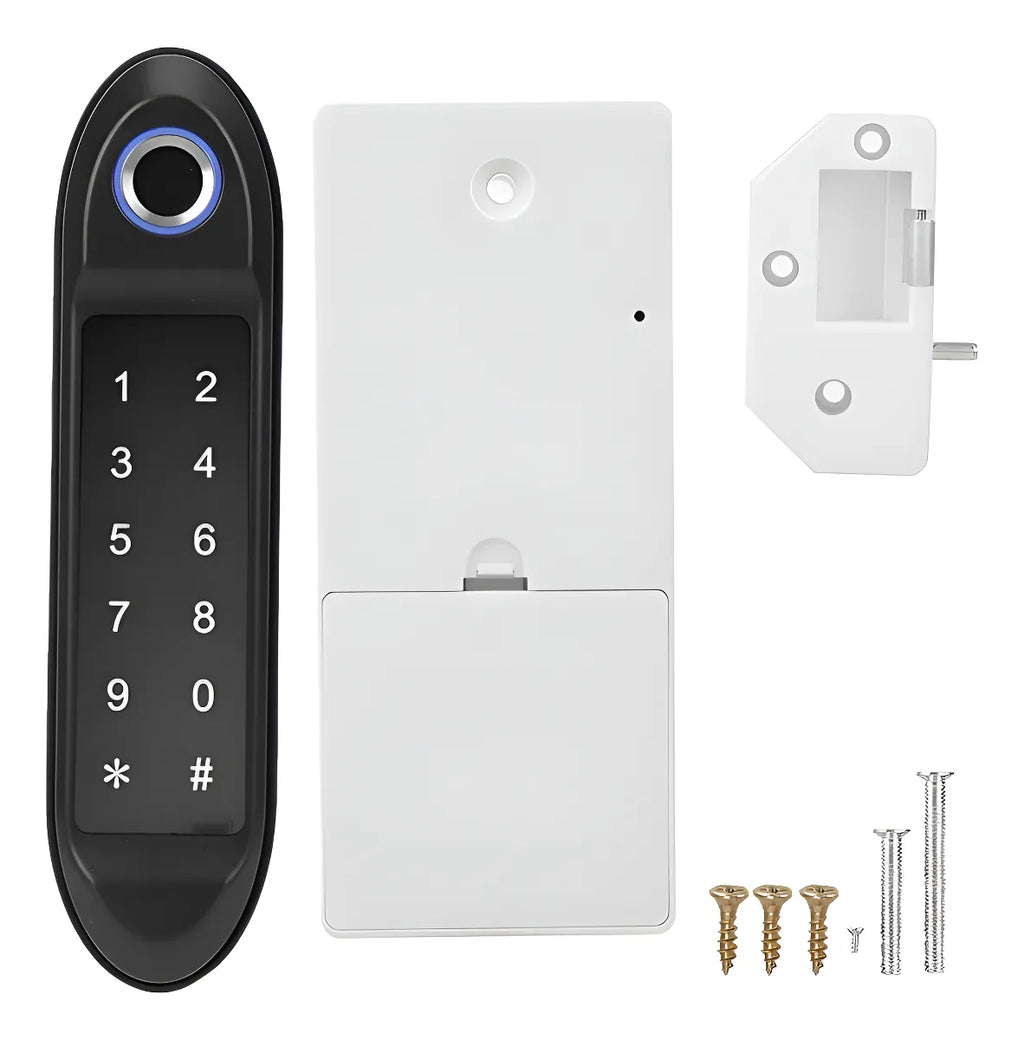 CERRADURA PARA GABINETE Y LOCKER CON CLAVE Y HUELLA