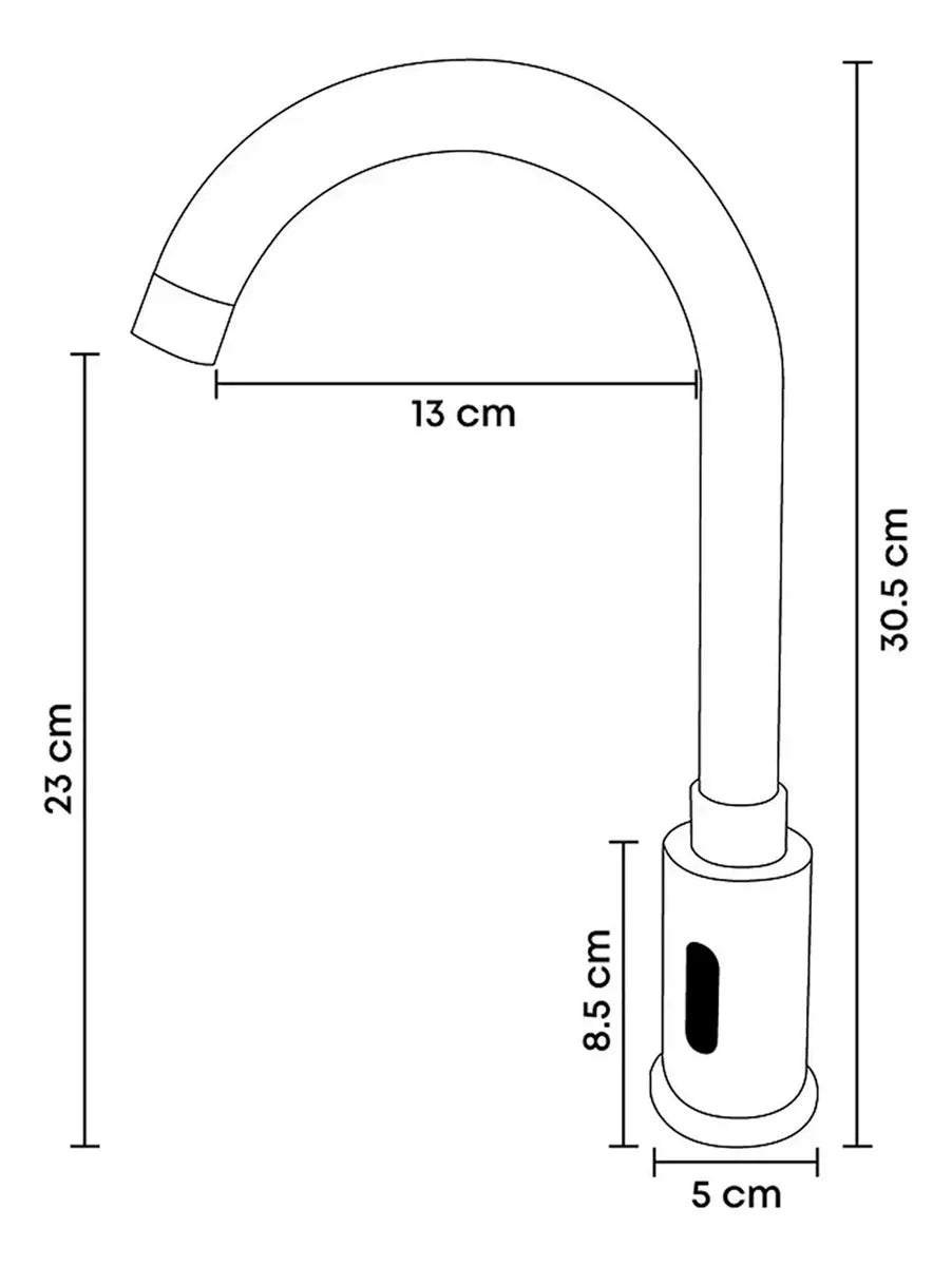 Grifo Automático Cuello de Cisne para Lavamanos / Lavaplatos Cuello Corto