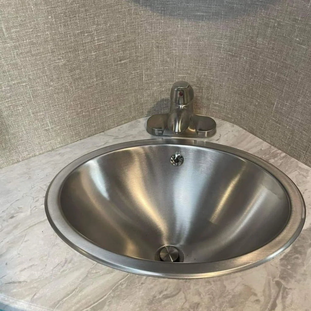 Lavamanos Empotrado en Acero Inoxidable Brillante 32 cm