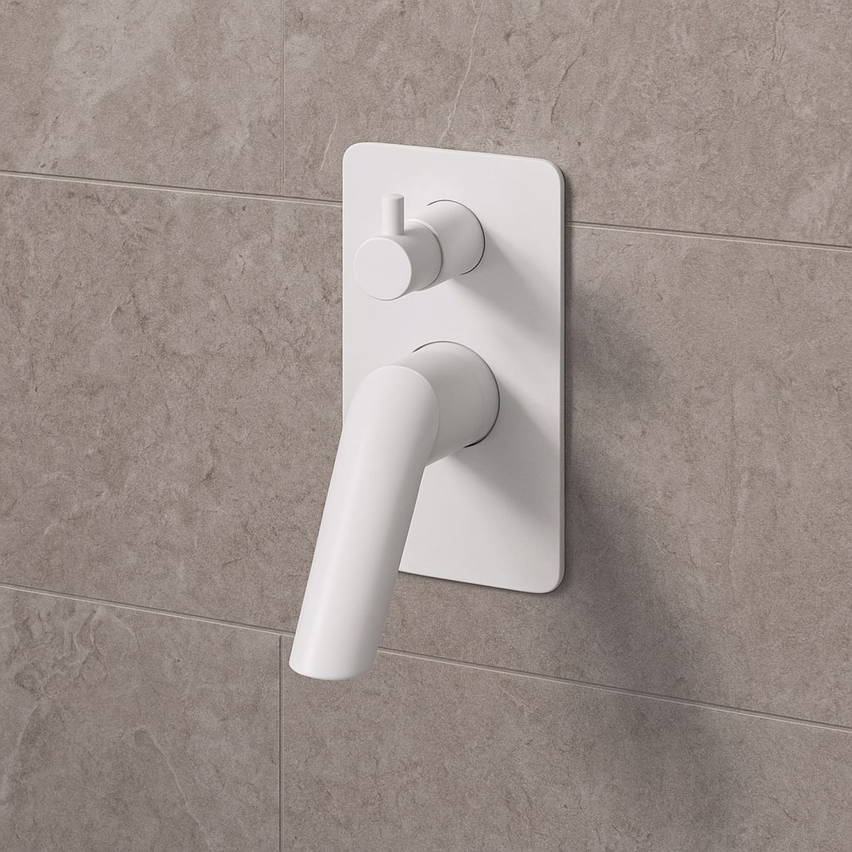 griferia Para Ducha Monocontrol Curve Con Salida A Bañera Blanco Lecco