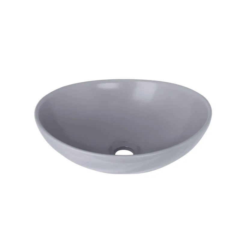 Lavamanos Vessel Ikaria Oval Gris Matte 41x33.5x14.9 Lecco